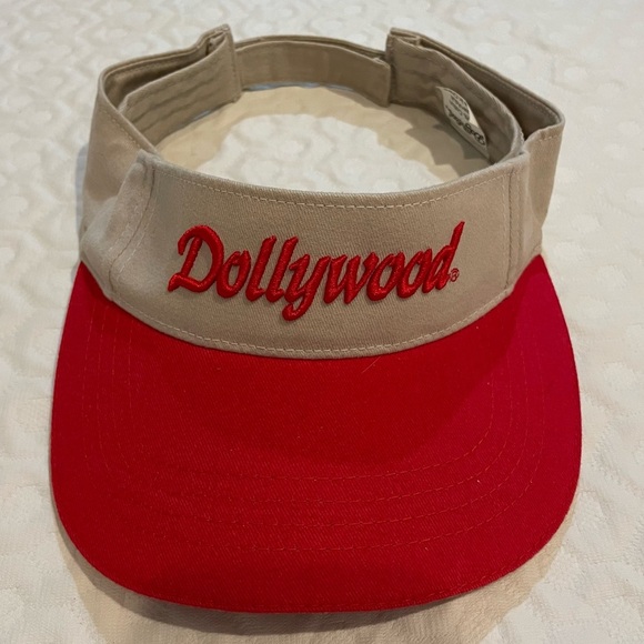 Dollywood Accessories - Dollywood Tennessee Visor Women’s Hat Cap Adult Adjustable One Size Tan Red